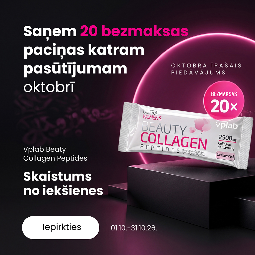 Saņem 20 bezmaksas Beauty Collagen paciņas katram pasūtījumam oktobrī